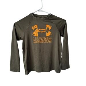 Under Armour Kids Dark Green Long Sleeve Tee